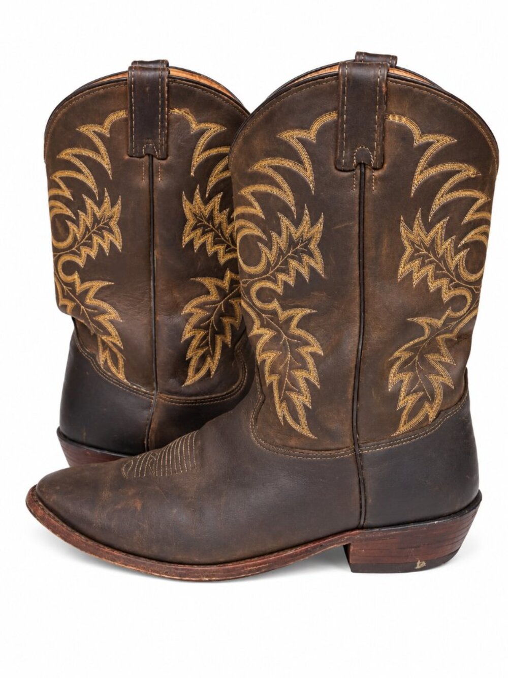🤠 Tony Lama Classic Western Cowboy Boots Mens 13 Brown Leather Distressed 🤠